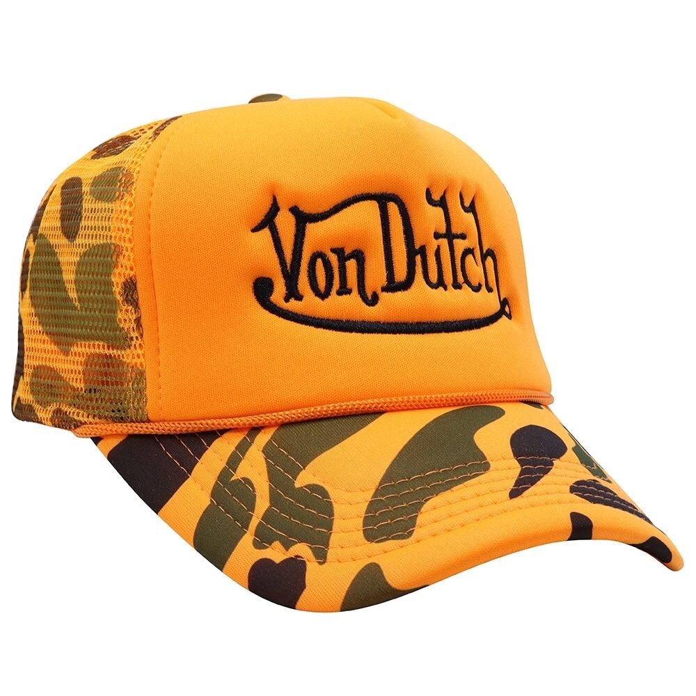 Von Dutch Orange Camouflage Trucker Hat